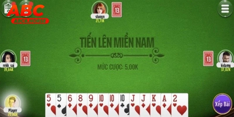Giao diện thân thiện khi chơi Game bài tiến lên miền nam
