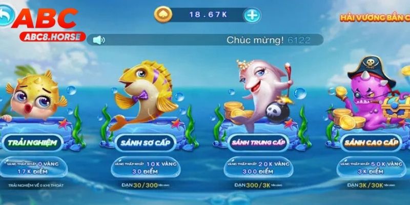 Giao diện bắt mắt của game bắn cá online trên điện thoại Giao diện bắt mắt của game bắn cá online trên điện thoại